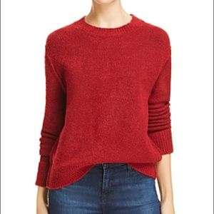 AQUA Crimson Red Raised Seam Sweater